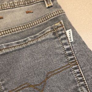 Diesel Gray Jeans with Brown Stitching